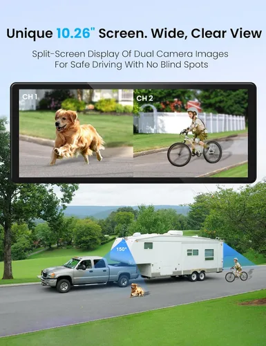 Miniatura 5 de Sistema de cámaras de respaldo inalámbricas con 10.26 pulgadas precableado para sistema Furrion 1080P HD IPS pantalla táctil sin demora, IP69K