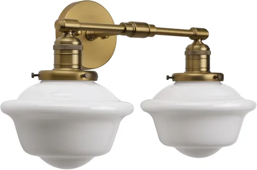 Miniatura 10 de Pathson 2-Lights Milk White Glass Wall Sconce Lights, Modern Classic Wall Vanity Lighting for Living Room Bathroom Bedroom