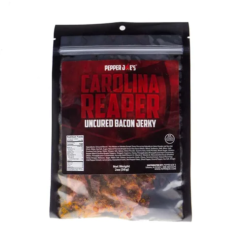 Miniatura 6 de Pepper Joe's Carolina Reaper Beef Jerky – Cecina de res picante peligrosamente deliciosa con pimienta más picante del mundo y cortes de pechuga
