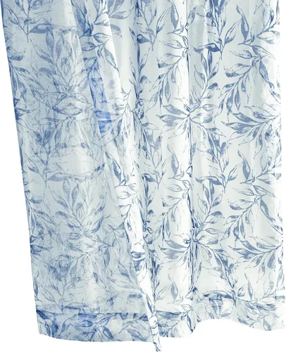 Miniatura 4 de Jennifer - Cortina transparente con ojales y estampado botánico, 52 x 84 pulgadas, color gris
