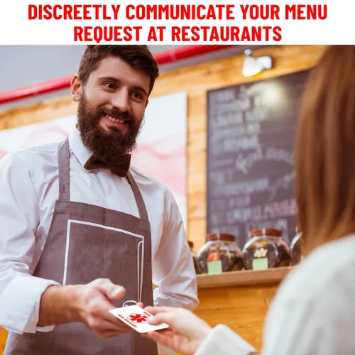 Miniatura 5 de Tarjeta bariátrica para restaurantes, tarjeta de solicitud de menú especial, control de porciones, solicitud de restaurante para pacientes Blanco