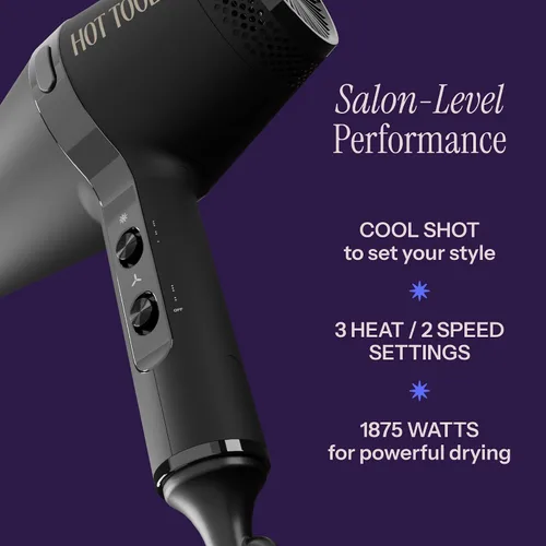 Miniatura 5 de HOT Tools Pro Artist Black Gold Infrared Ionic™ Salon Dryer Secado rápido, peinado y resultados suaves (negro)