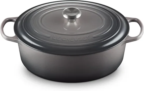 Miniatura 27 de Le Creuset Horno holandés ovalado Signature de hierro fundido esmaltado, 2.75 cuartos de galón., Blanco