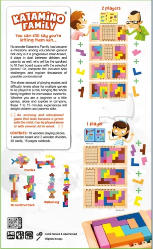 Miniatura 2 de Katamino Family Juego de rompecabezas de madera para niños y padres Juegos de mesa educativos para niños pequeños y niños de todos los niveles