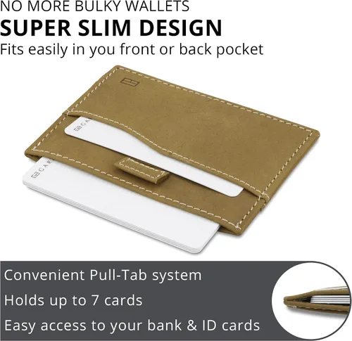 Miniatura 3 de Garzini Slim Tarjetero Cartera compacta para hombre Cartera RFID minimalista Cartera de cuero para 7 tarjetas
