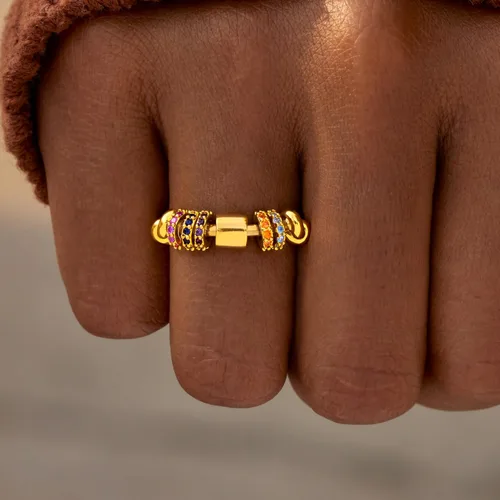 Miniatura 2 de STORYJEWELLERY Anillo de Girar, Anillos de Ansiedad para Mujeres, Anillo Giratorio, Anillos Silenciosos de Girar para el Estrés de la Ansiedad