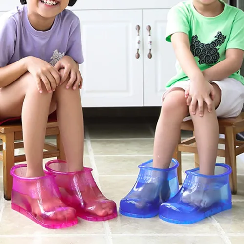 Miniatura 7 de HEALLILY Zapatos de baño de pies, botas portátiles para remojar pies con suela antideslizante, gran capacidad, cubo de spa para uso doméstico