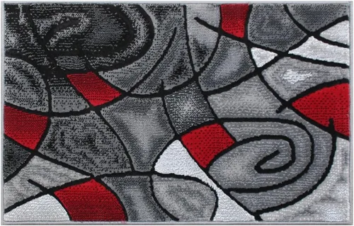 Miniatura 14 de Masada Rugs, Alfombra moderna y contemporánea, color morado, gris y negro (2 pies x 3 pies)