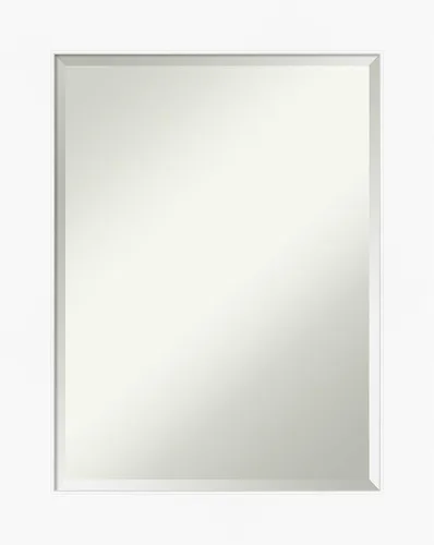 Miniatura 10 de Amanti Art Espejo de tocador de baño de 26 x 22 pulgadas, color blanco, pequeño, moderno, contemporáneo, marco de pared, vidrio biselado, colgante