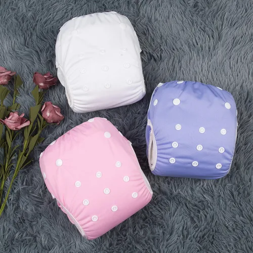 Miniatura 82 de Alva, Pañales de bebé para nadar, paquete de 2 unidades, talle único, reutilizable, lavable y ajustable de 0 a 36 meses. Tamaño de 10 a 40 lbs