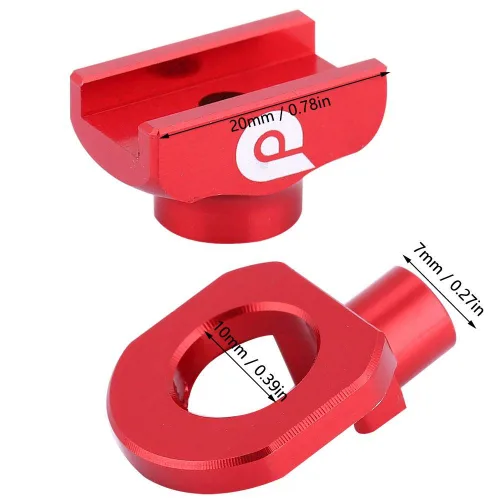 Miniatura 5 de tendicatena i, tensor de cadena, tensor de cadena de ciclo Ajustador de fijación de aleación de aluminio para bicicleta plegable (rojo)