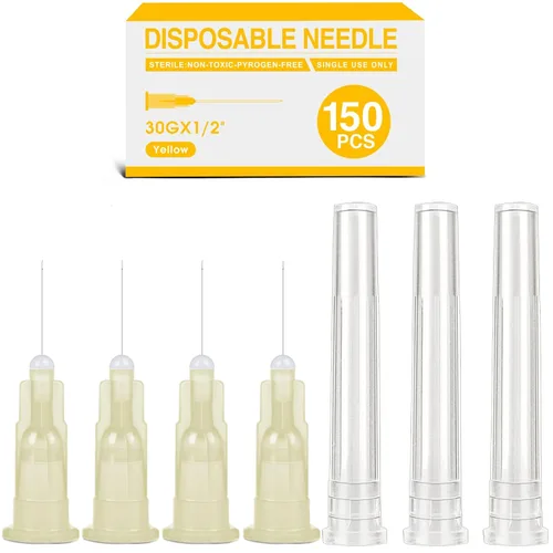 Miniatura 8 de TENKAIWICK Paquete de 150 agujas de calibre 29 de 1/2 pulgada, agujas estériles desechables para inyección Luer Lock, accesorios de laboratorio