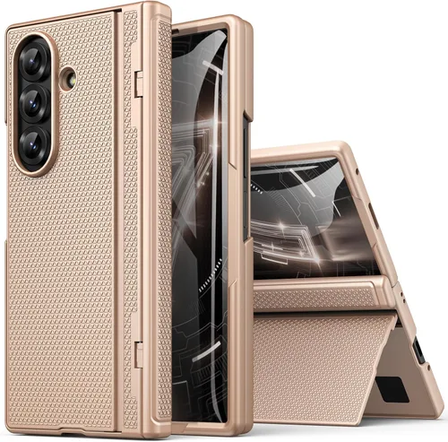 Miniatura 16 de BXYJY Funda para Samsung Galaxy Z Fold 7 con soporte, protector de pantalla frontal, protección de bisagra, delgada y resistente, cubierta dura