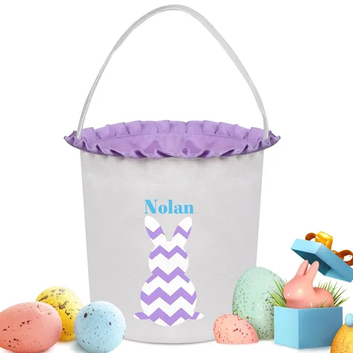 Miniatura 22 de Cestas de Pascua personalizadas para niños y niñas, cestas de conejo de Pascua personalizadas para niños, cesta de caza de huevos de Pascua, regalos