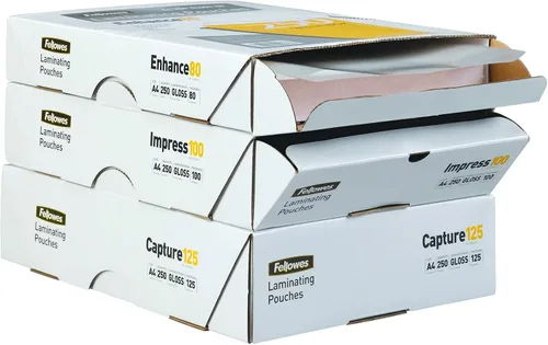 Miniatura 4 de Fellowes Bolsas de laminación A4, brillo, 160 micras (2 x 80 micrones), paquete de 250