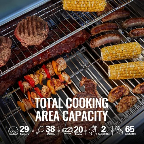 Miniatura 7 de Royal Gourmet GA4402S Parrilla de gas propano de 4 quemadores con quemador lateral y estante de calentamiento, parrilla de gas de acero inoxidable