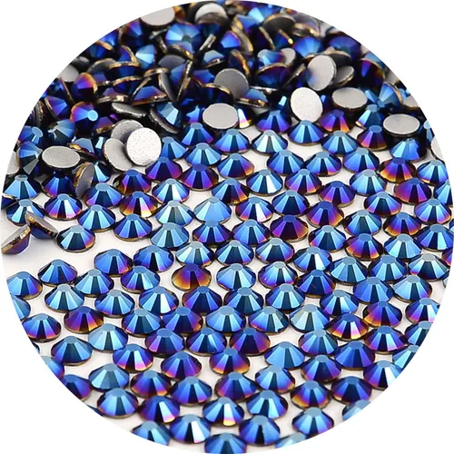 Miniatura 39 de NCB 288 diamantes de imitación de cristal redondos para arte de uñas, con parte trasera plana, para hacer accesorios de bricolaje, zapatos, ropa