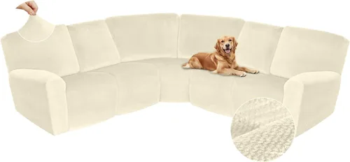 Miniatura 695 de Arfntevss Fundas de sofá seccional reclinable de terciopelo, Funda de sofá seccional de esquina para sofá reclinable, Funda elástica suave