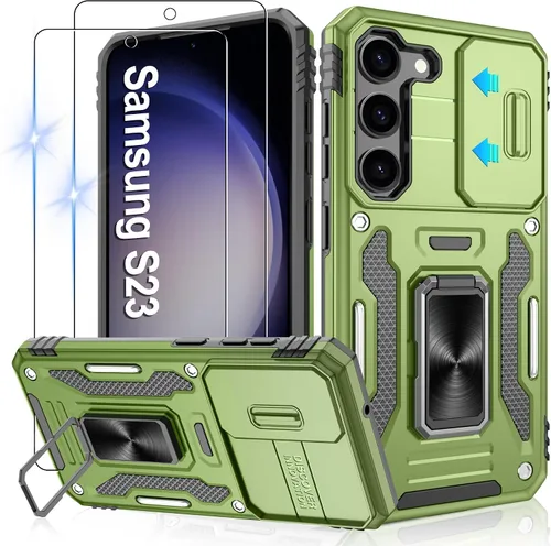 Miniatura 203 de Gritup para Samsung Galaxy S22 Funda con protectores de pantalla HD de 2 paquetes y cubierta deslizante para la cámara, protección contra caídas