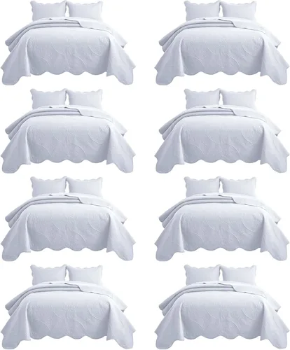 Miniatura 36 de IR Imperial Rooms Velvet Twin Quilt Bedspread Comforter Bedding Set 2 Pcs Diamond Pattern - (68"x86") Bedspread Coverlet + 1 Pillow Shams