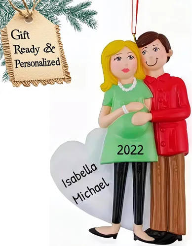 Miniatura 10 de Adorno personalizado para bebé 2025 – Regalos de embarazo personalizados para futura mamá, adorno de Navidad embarazada 2025, regalos para nuevas