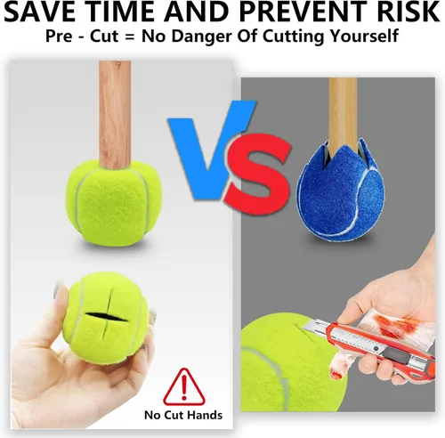 Miniatura 5 de Magicorange Paquete de 120 pelotas de tenis precortadas a granel para sillas, pelotas de tenis de 2.5 pulgadas, fundas para patas de sillas