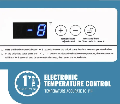 Miniatura 2 de DEMULLER Congelador de pecho con control electrónico 41℉ a -15 ℉ Congelador profundo de 4.0 pies cúbicos Congeladores pequeños independientes con 2