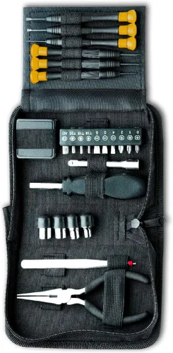Miniatura 3 de Mini juego de herramientas, kit de herramientas de 25 piezas, juego de destornilladores de precisión, pinzas de largo alcance, alicates de punta