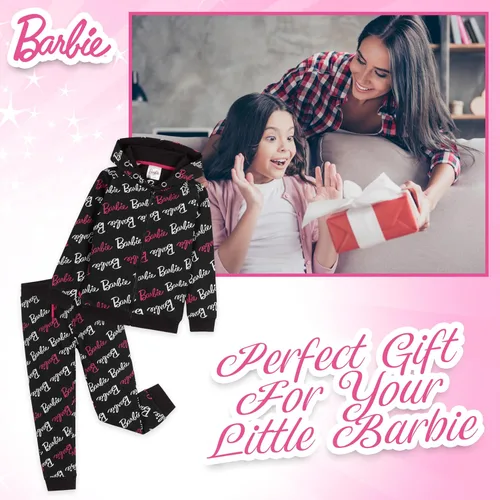 Miniatura 3 de Barbie Conjunto de ropa de descanso con capucha y pantalones deportivos para niña