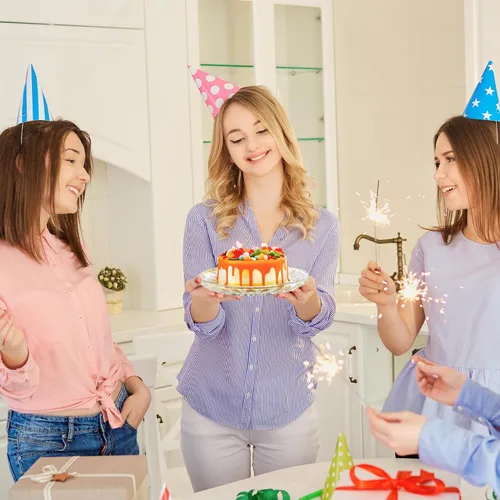 Miniatura 5 de kanpura Soporte para tartas de cristal transparente de 7 pulgadas con tapa, soporte para tartas de cristal cubierto versátil soporte de postre