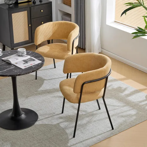 Miniatura 9 de Christopher Knight Home Juego de 2 sillas de comedor Nest, silla de cocina tapizada, silla de comedor con respaldo curvo, silla de comedor con marco