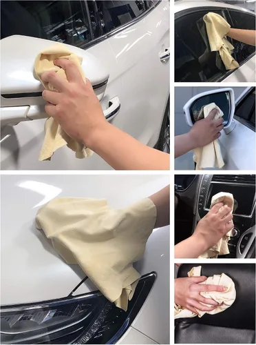 Miniatura 2 de SHEEPSKIN ELITE Toalla de secado de gamuza para automóvil, de piel real, súper absorbente, de secado rápido, gamuza natural, accesorio de paño