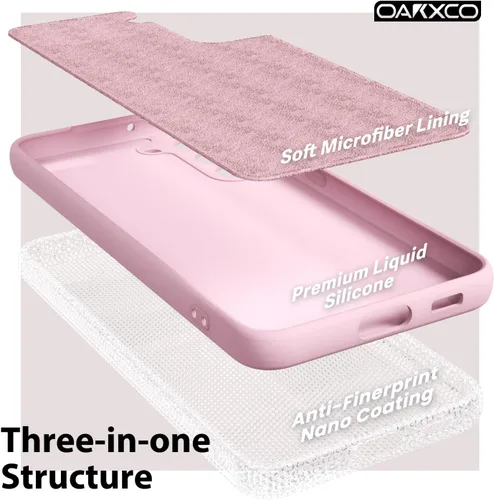 Miniatura 5 de oakxco Funda para teléfono Samsung Galaxy S22 Plus de silicona líquida, linda funda delgada y fina de goma TPU suave lisa de gel para mujeres y Rosa