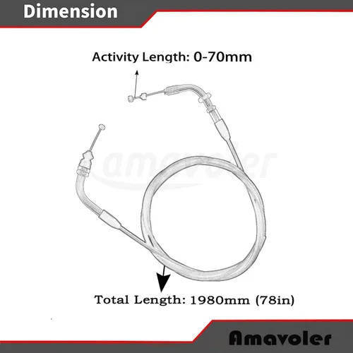Miniatura 2 de Cable de acelerador de 78 pulgadas, accesorio de cable de gas apto para GY6 50cc 150cc QMB139 Chinese Roketa Jonway Taotao VIP Future Champion Lacer