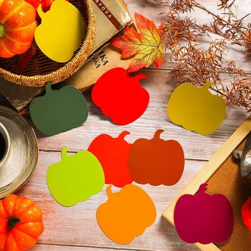 Miniatura 3 de Geyee 108 recortes de calabaza de 3.5 pulgadas para tablón de anuncios, otoño, Acción de Gracias, decoración de aula, en forma de calabaza