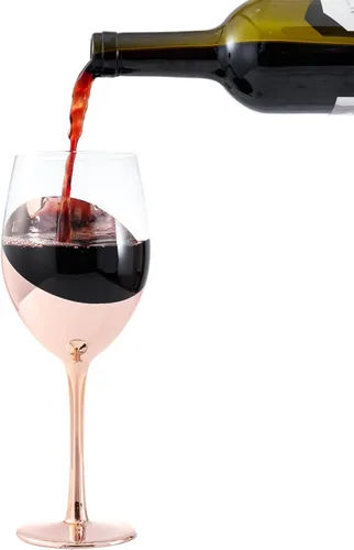 Miniatura 6 de MyGift Juego de 4 copas de vino con tallo de cobre de 14 onzas, cristalería para cenas y eventos de boda Cobre (juego de 4)