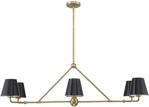 Crystorama Xavier - Candelabro lineal dorado vibrante de 6 luces oro (Vibrant Gold)