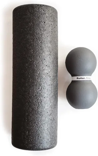 Miniatura 6 de Fitness Infinity Roller, bola de masaje de espuma de maní, rodillo grande de ejercicio doble de 8 pulgadas (gris, estándar)