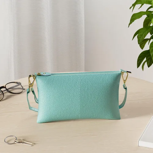 Miniatura 2 de Beurlike Cartera de cuero para mujer, bolso cruzado pequeño para teléfono