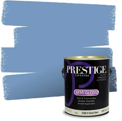 Miniatura 242 de Prestige Paints. - Base y pintura para exteriores en un solo galón, 1 galón. plano, comparable con Sherwin Williams Topsail. SW6799-PCM