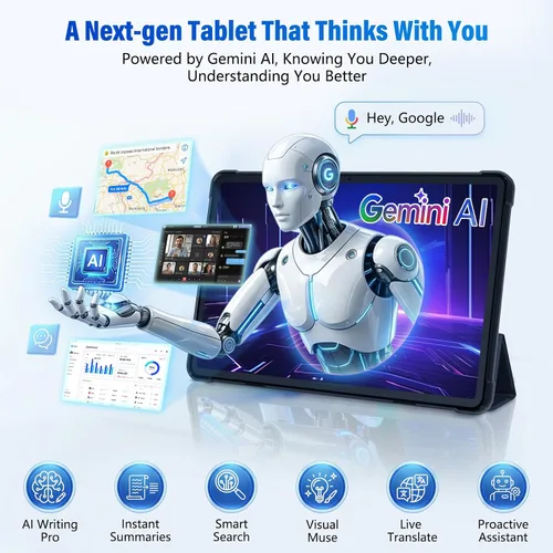 Miniatura 5 de Tablet Android de 10 pulgadas Tablets Android 16, Gemini AI, pantalla de 120Hz, 20GB RAM, 64GB ROM+2TB expandible, Widevine L1, 6000mAh, GPS, Face