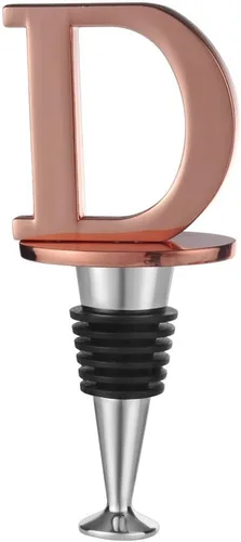 Miniatura 20 de Miicol Tapón para Botella de Vino, Tapón para Prosecco, Tapón de Vino de Oro Rosa, Tapón de Champán Personalizado, Tapón de Vino con Inicial, Regalo