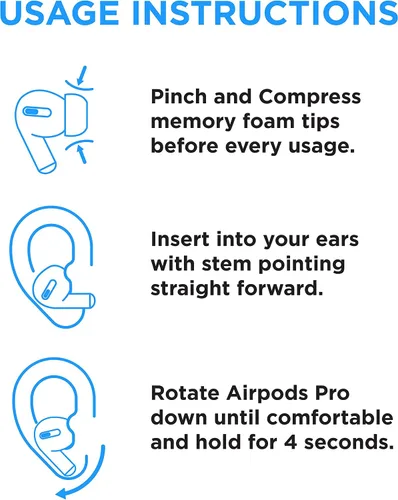 Miniatura 6 de Foam Masters - Almohadillas de espuma viscoelástica para AirPods Pro de 1ª y 2ª generación, cómodas, seguras, mejor cancelación de ruido, versión