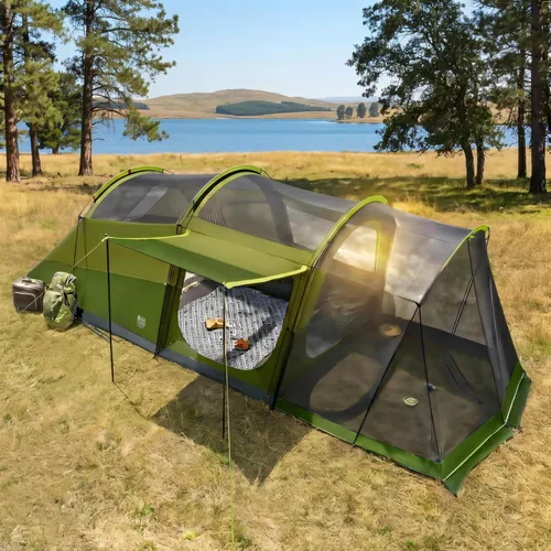 Miniatura 9 de TIMBER RIDGE Tienda de campaña familiar para 8 personas con sala de pantalla, doble capa, impermeable, resistente a la intemperie, gran túnel