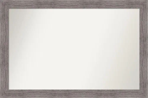 Miniatura 111 de Amanti Art Espejo de baño gris para sobre el fregadero, 31 x 48 pulgadas, espejo de tocador rectangular estrecho de color gris, marco de madera