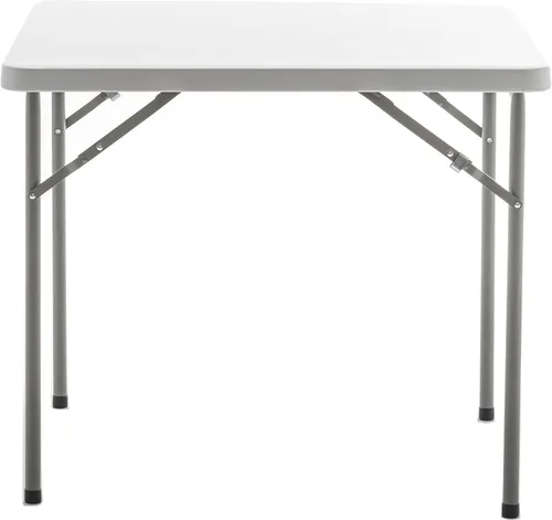 BTEXPERT Mesa plegable cuadrada de plástico de granito blanco de 34 pulgadas portátil para juegos de mesa de cartas, noches, reuniones, fiestas,