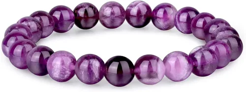 Miniatura 132 de Crystal Vibe Pulseras de cuentas de 0.315 in para mujeres y hombres, pulseras de cristal con piedras preciosas naturales, tamaño elástico ajustable