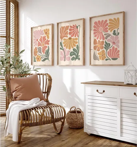 Miniatura 24 de Arte de pared botánico vintage, lienzo floral antiguo, arte de pared, impresiones de flores neutrales, póster vintage de granja, pintura para sala