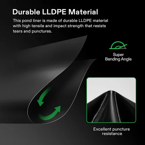 Miniatura 6 de VIVOSUN Revestimiento para estanques de 7 x 10 pies, revestimiento de estanque LLDPE duradero de 14.5 mil para estanques Koi, acuicultura y jardines