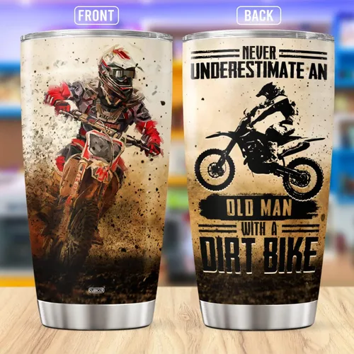 Miniatura 2 de CUBICER Vasos Tumbler de Café para Motocicleta de Tierra Vasos Térmicos Aislados Regalos Para Amantes de la Conducción Hombres Él Papá Papa En Dirt